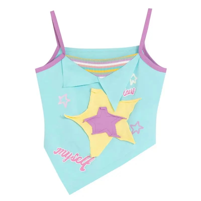 Y2K Star Girl Asymmetrical Tank Top