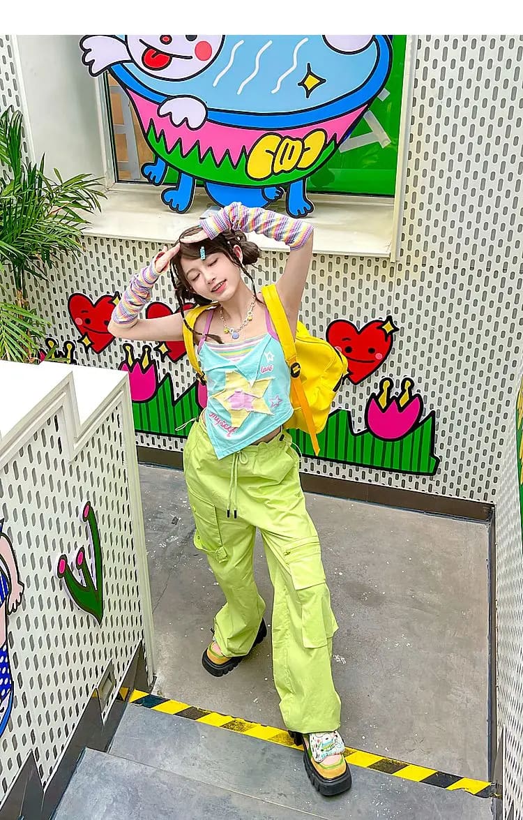 Y2K Star Girl Asymmetrical Tank Top